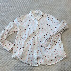 White and Red Heart  Shirt